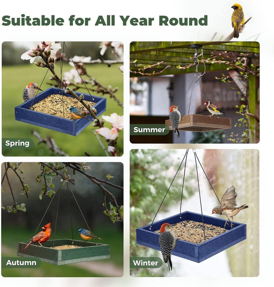 Composite Platform Bird Feeder, 3.5 lbs Large Capacity, ,NEW