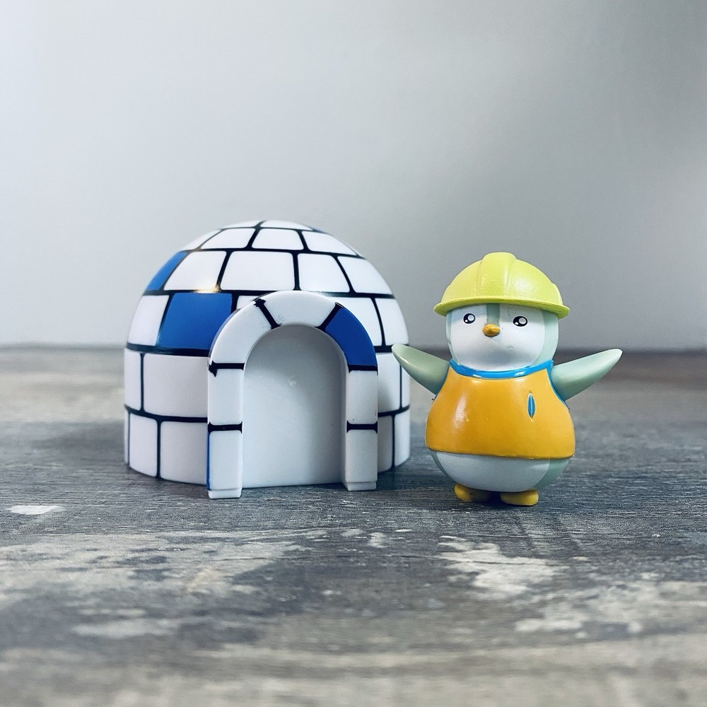 Construction Worker Pudgy Penguin Figure With Igloo No Code