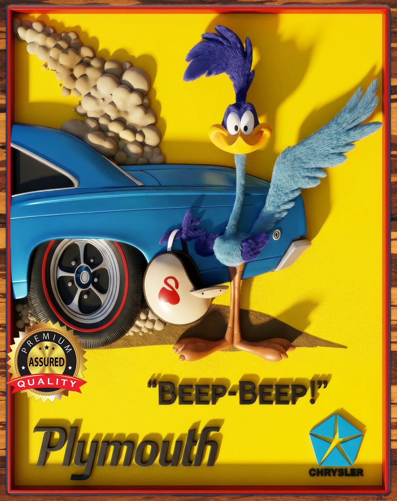 Plymouth Road Runner – “Beep-Beep” -Premium Aluminum Metal Sign 11 x 14