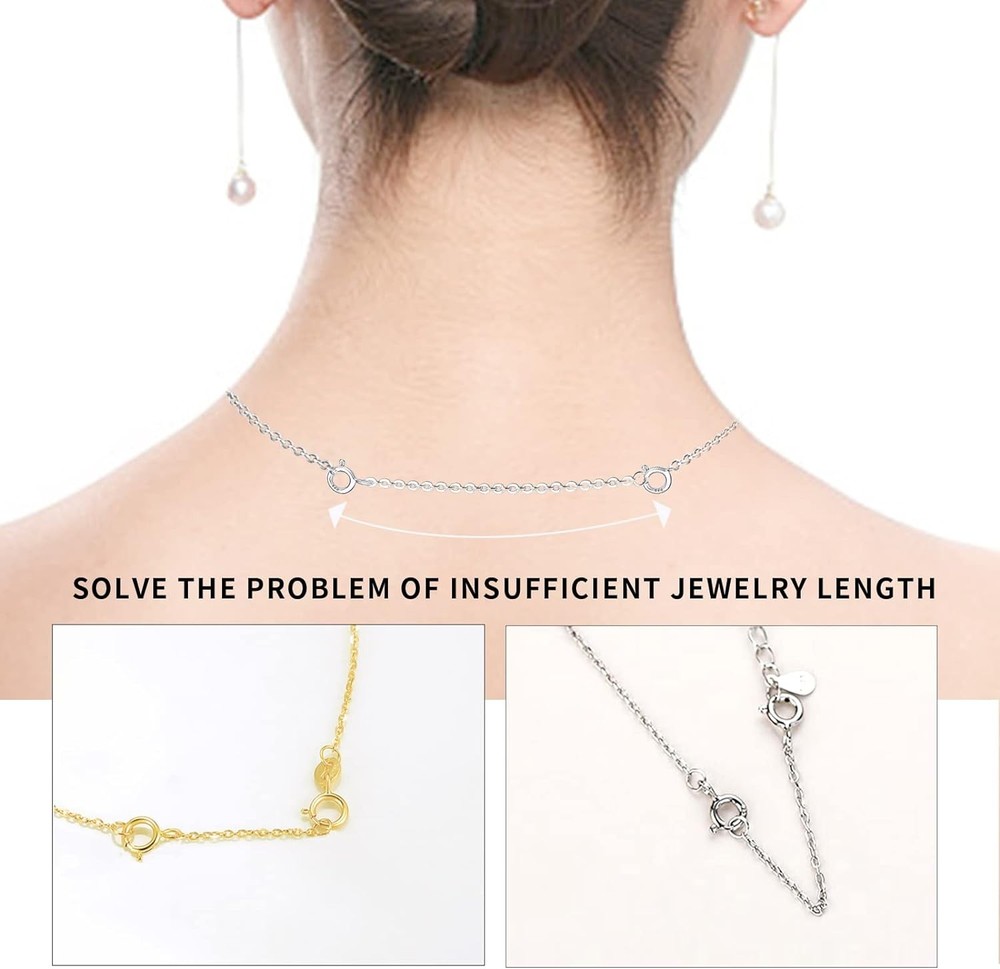 3 Pcs 925 Sterling Silver Necklace Extender