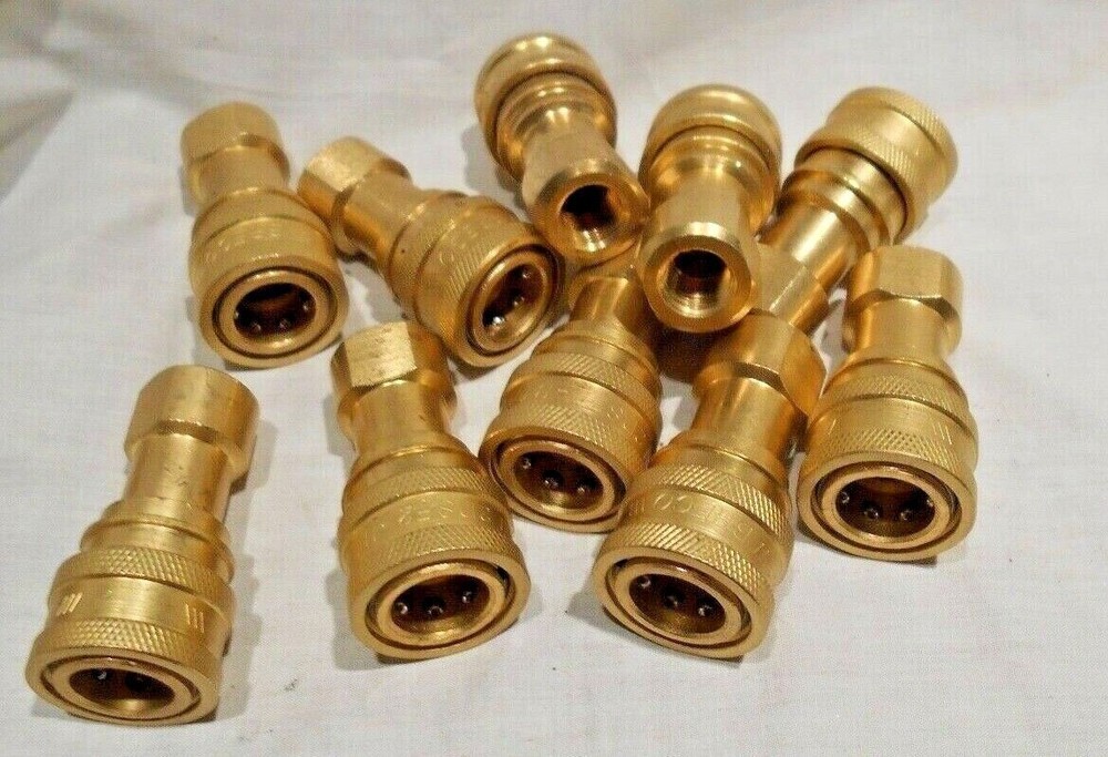 Breco 2DSF2-BI, Brass 1/4" Quick Coupler Disconnect - 10Pcs