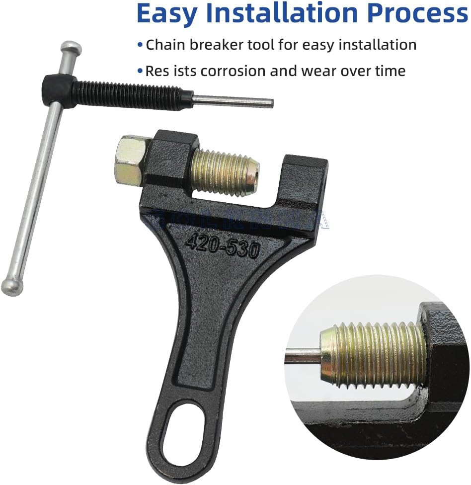 428H Drive Chain 132 Link with 6Pcs Connecting Master Link Compatible With110Cc
