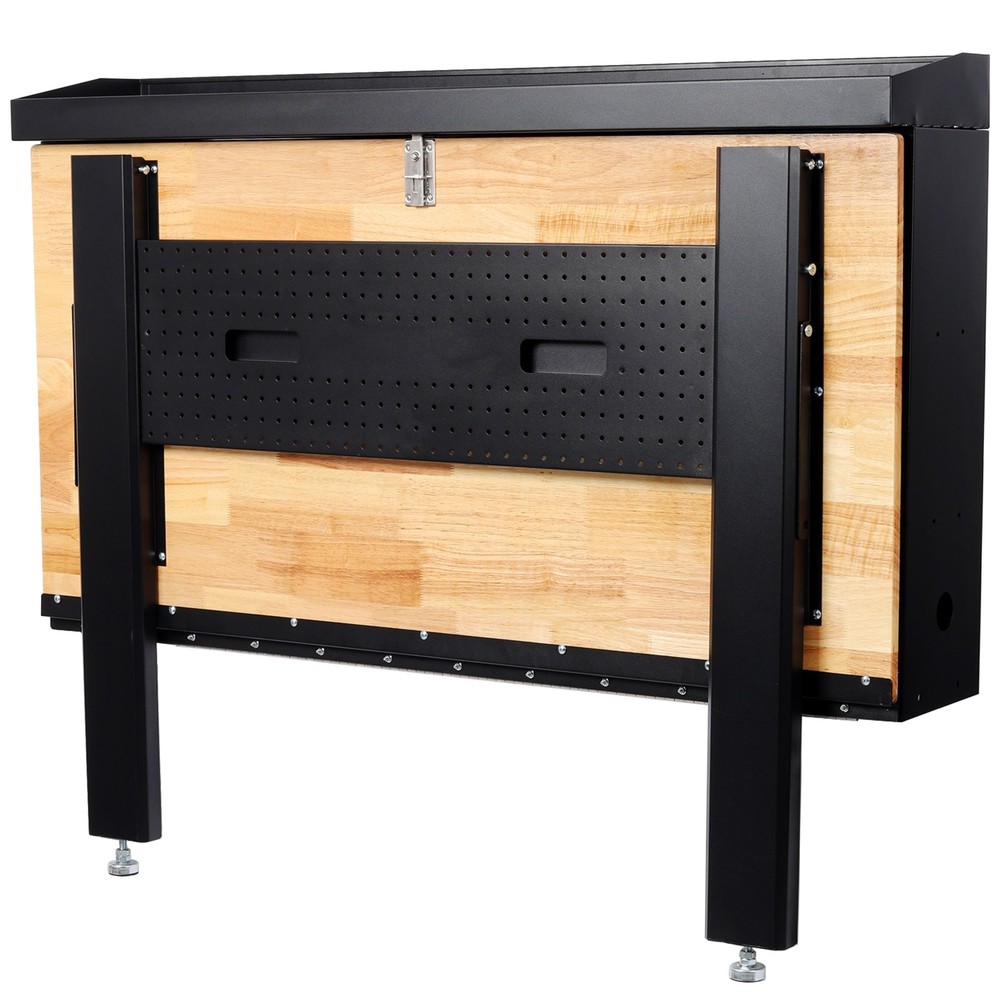 Wall Mounted Workbench, Robust Space-Saving Foldable Workbench with Rubberwood