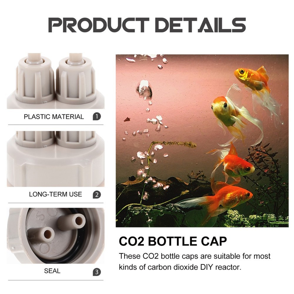 2Pcs Bottle Cap Carbon Dioxide Air Pump Fish Diffuser Tank Aquarium DIY