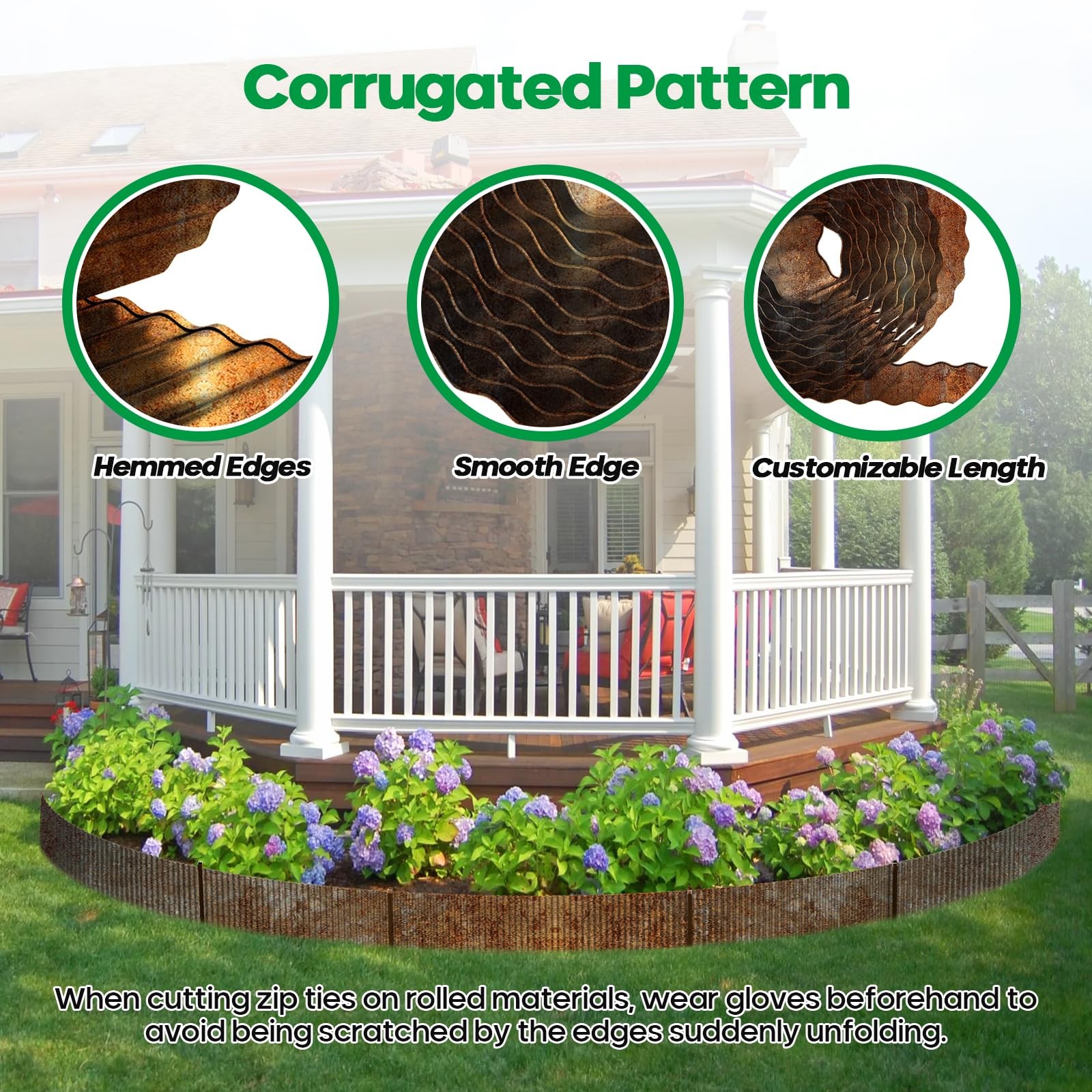 Corrugated Metal Garden Edging,Sturdy Tall Landscape Edging Borders with 6pcs...