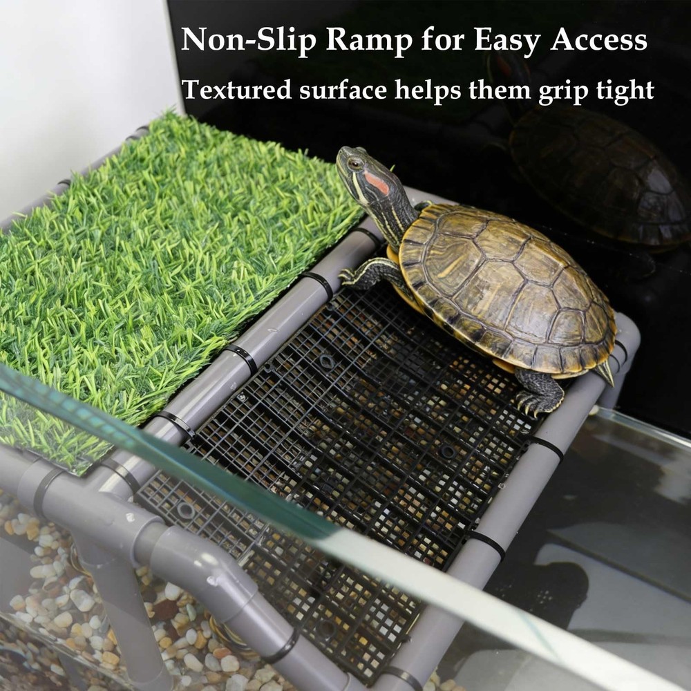 Best Extra Large Turtle Basking Platform 13.4" Width Tank Accessories, PVC Area