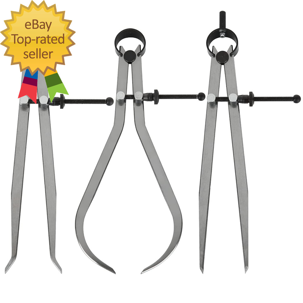 3 Piece Spring Caliper/Divider Set, 8 Inches inside Spring outside Divider