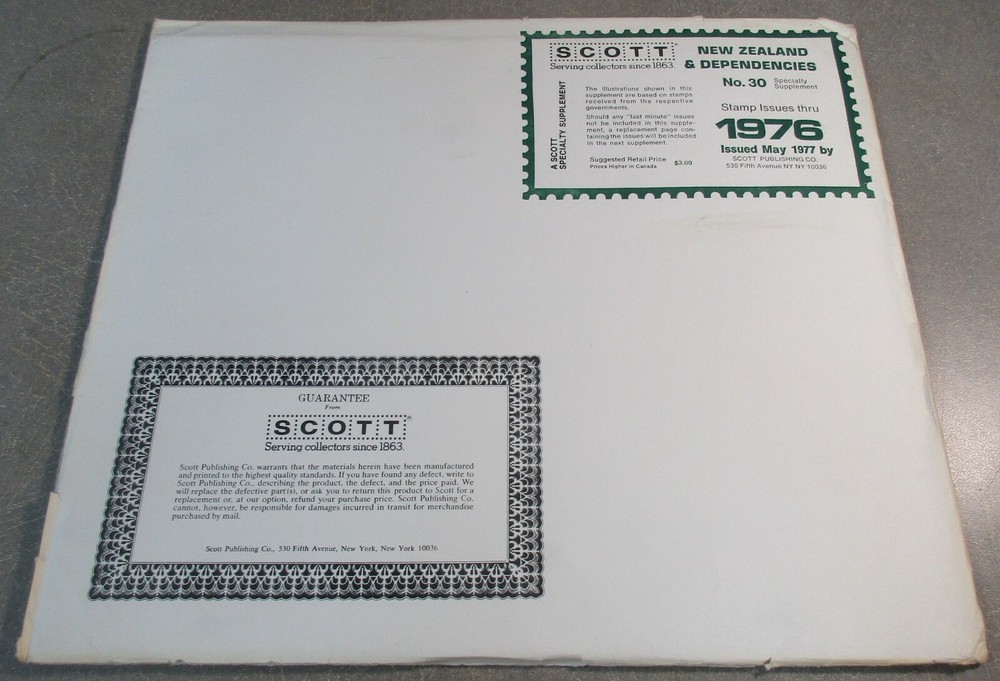 "SCOTT" NEW ZEALAND & DEPENDECIES #30 1976 ALBUM SUPPLEMENT W/FREE SHIPPING!!!