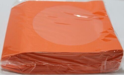 100 Orange Color CD DVD Paper Sleeve Envelopes