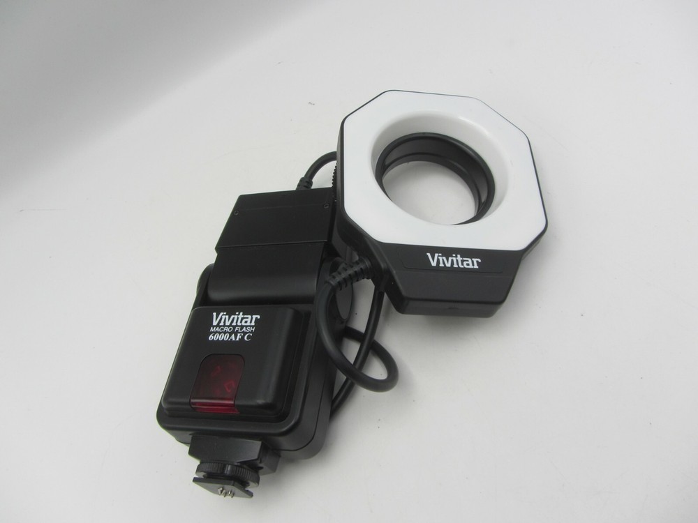 Vivitar Macro Flash Ring 6000AF C Canon Electronic Flash Unit - Tested Working