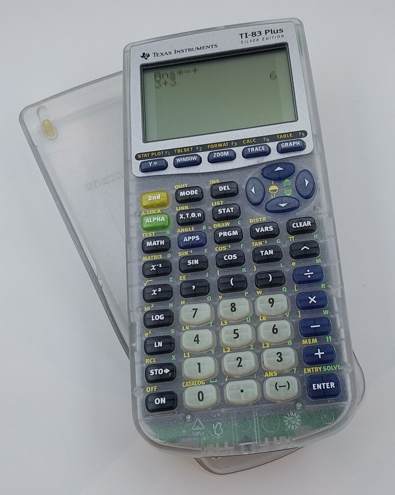 Texas Instruments TI-83 Plus Silver Edition Graphing Calculator W/ Cover TESTED