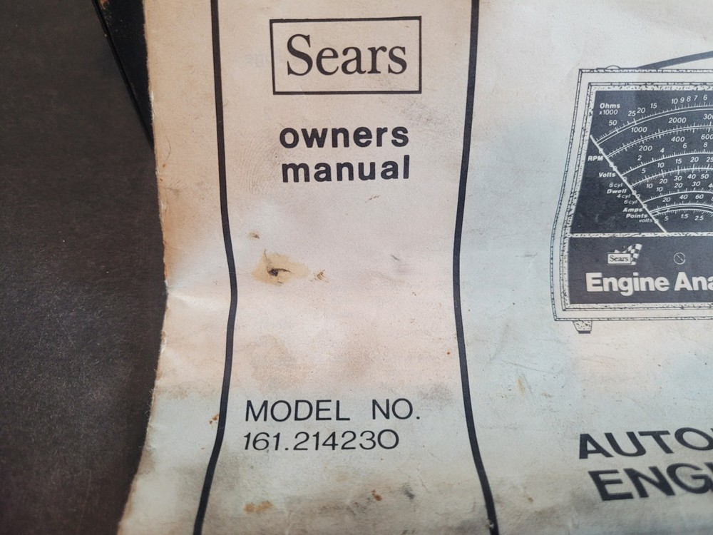 Sears Solid State Electronic Engine Analyzer Model 161.214230 W Cables/Manual