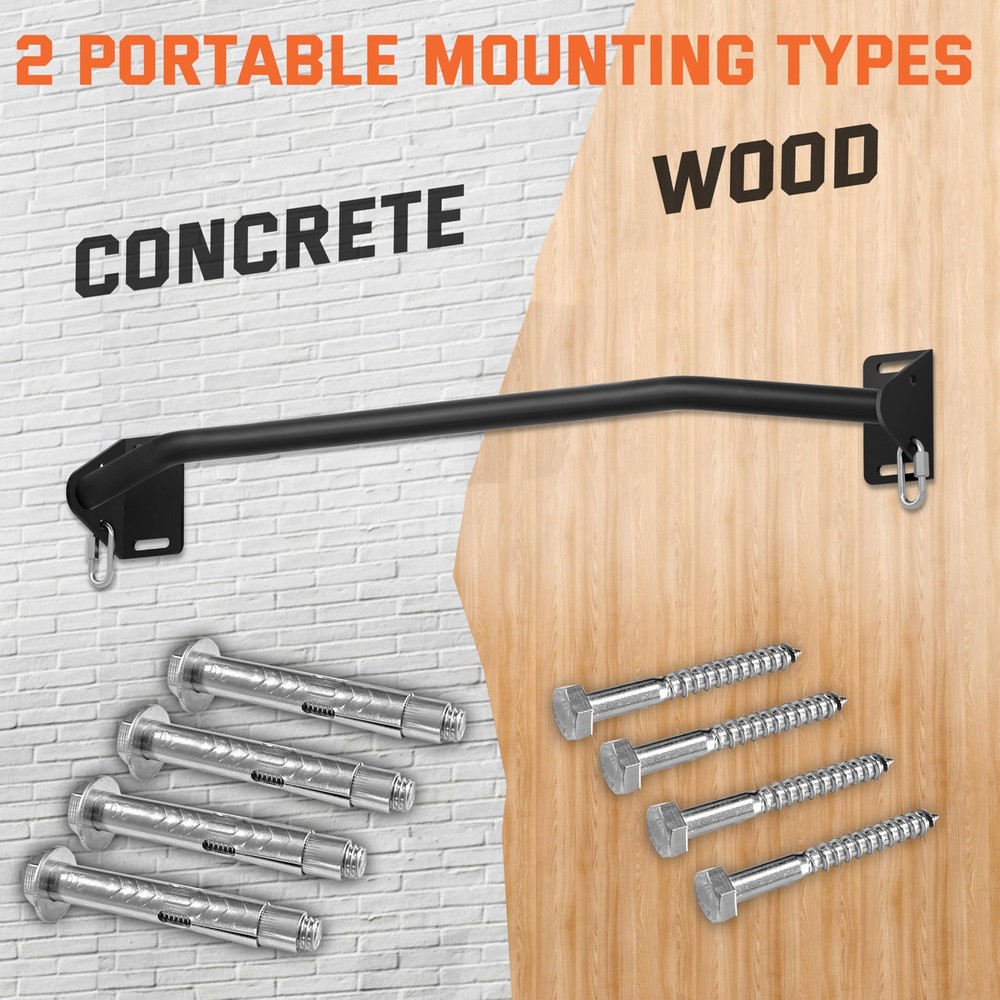 HWOOUSA Pull Up Bar Wall Mounted-Heavy Duty Joist Mounted Pull Up Bar-Premium...