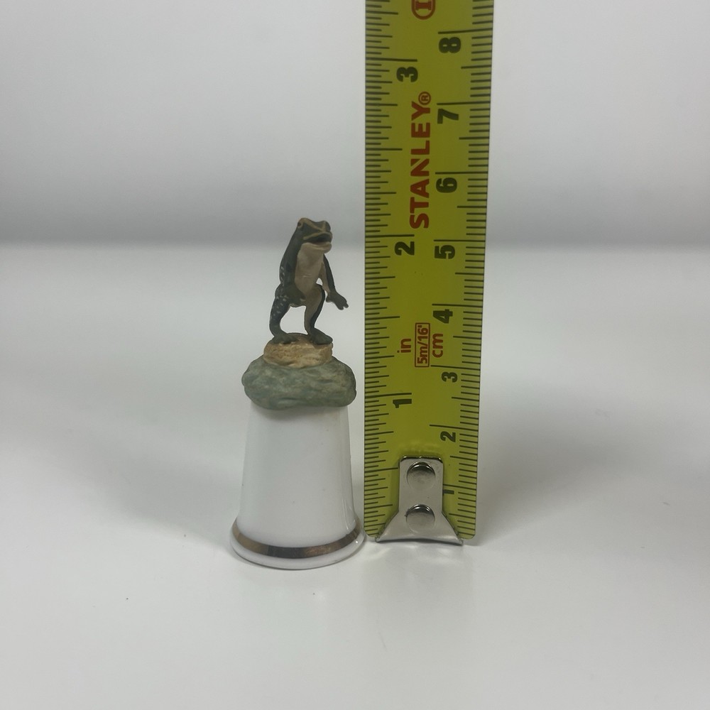 Sterling Classic Bone China Thimble With Enamelled Frog