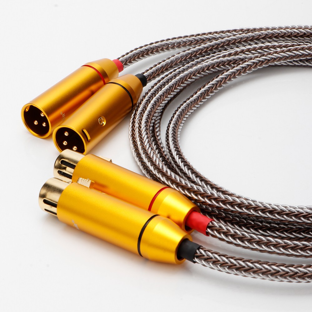 Pair 16 Core OCC Copper Silver Plated Audio Balanced XLR Cable Interconnect Wire