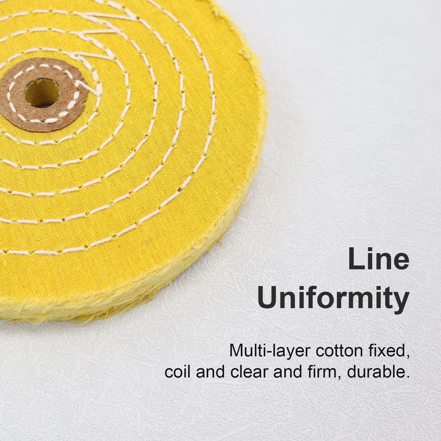 1 PACK 6 In Extra Thick Cotton Buffing Wheel, 6" x 40 Ply Yellow Polishing Wheel