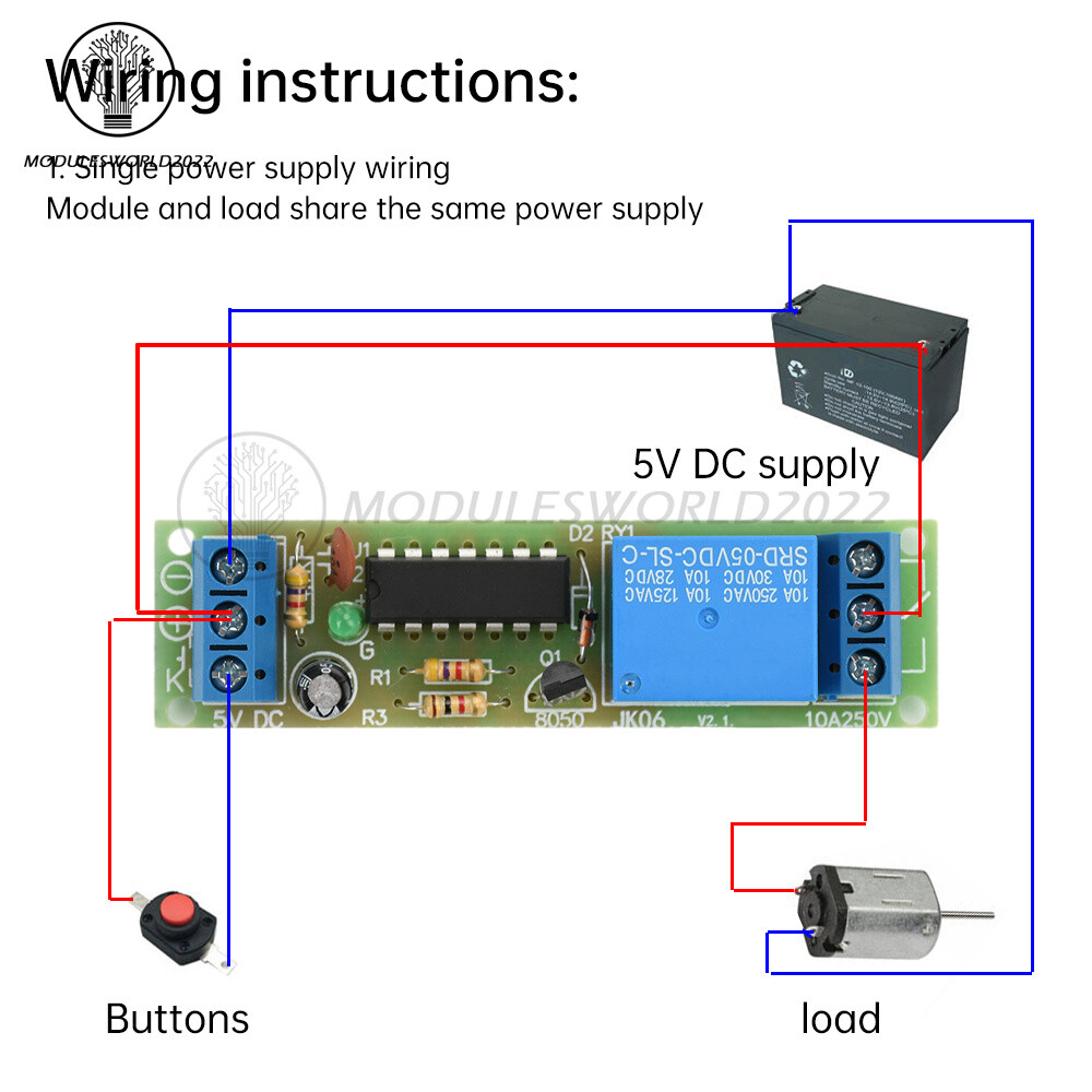 DC5V Bistable Relay Module Single Button Relay Module Car Modification Switch