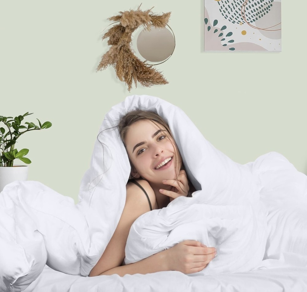 Utopia Bedding Quilted Comforter w/Corner Tabs Down Alternative Twin Size White