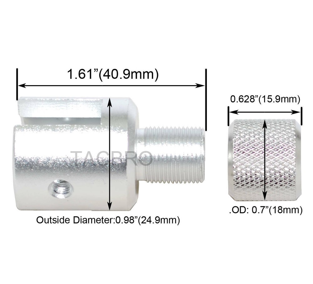 Anodized Silver Ruger 1022 1/2x28 Muzzle Adapter Set