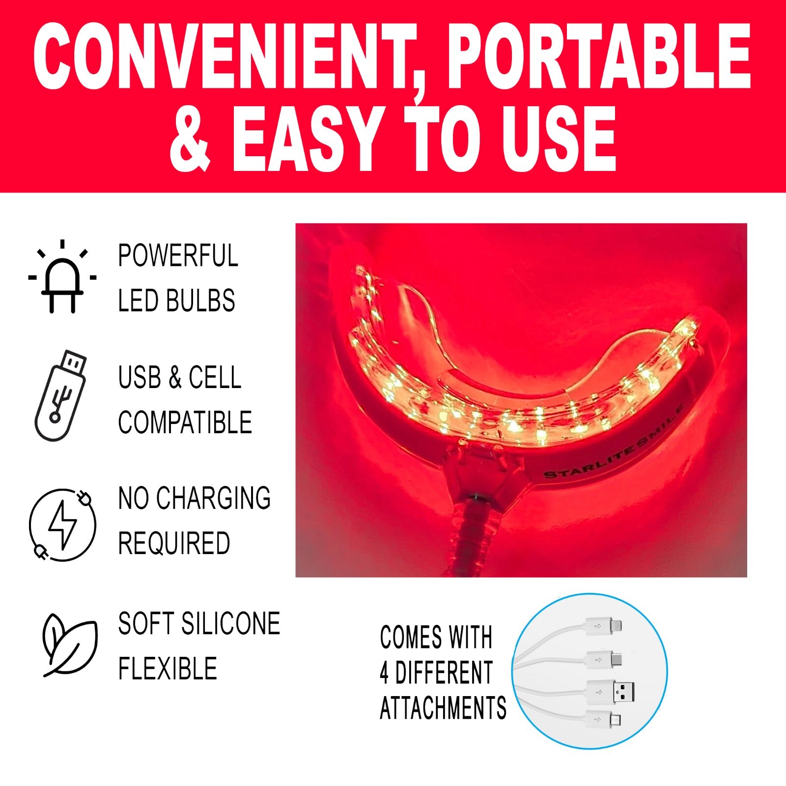 Gum Stimulator, Red Light Therapy, May Help Toothache Pain Relief, Receding Gums
