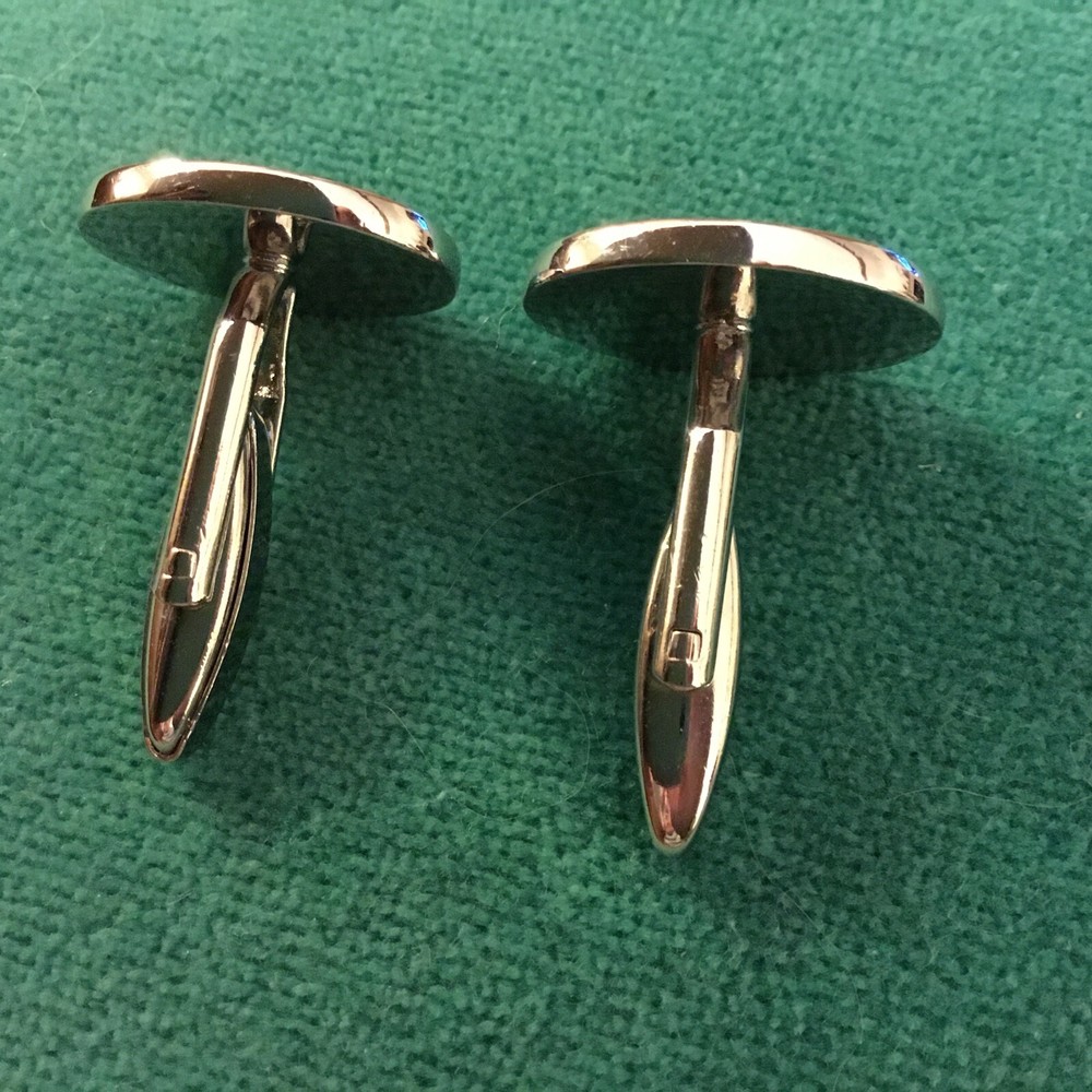 Black and Silver Tone Cufflinks Good Condition