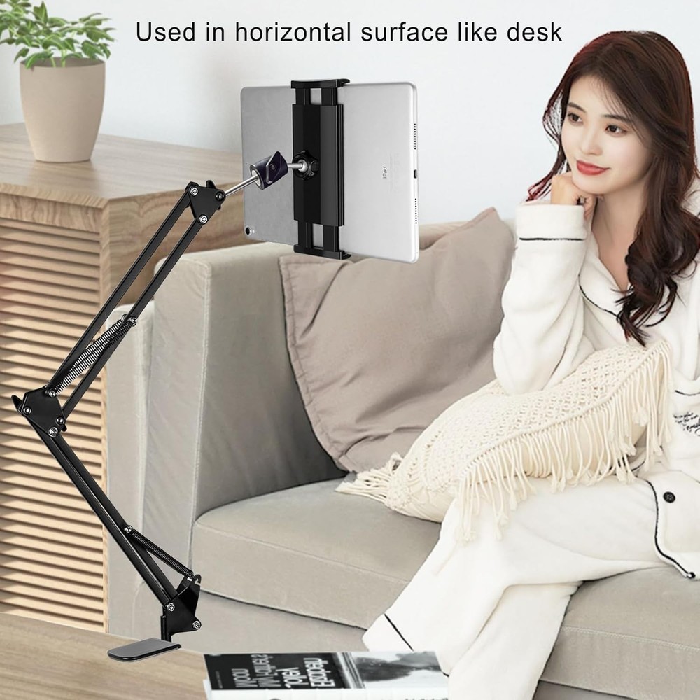 Universal Tablet Stand, iPad Holder for Bed Desk Bedside, 360° Adjustable