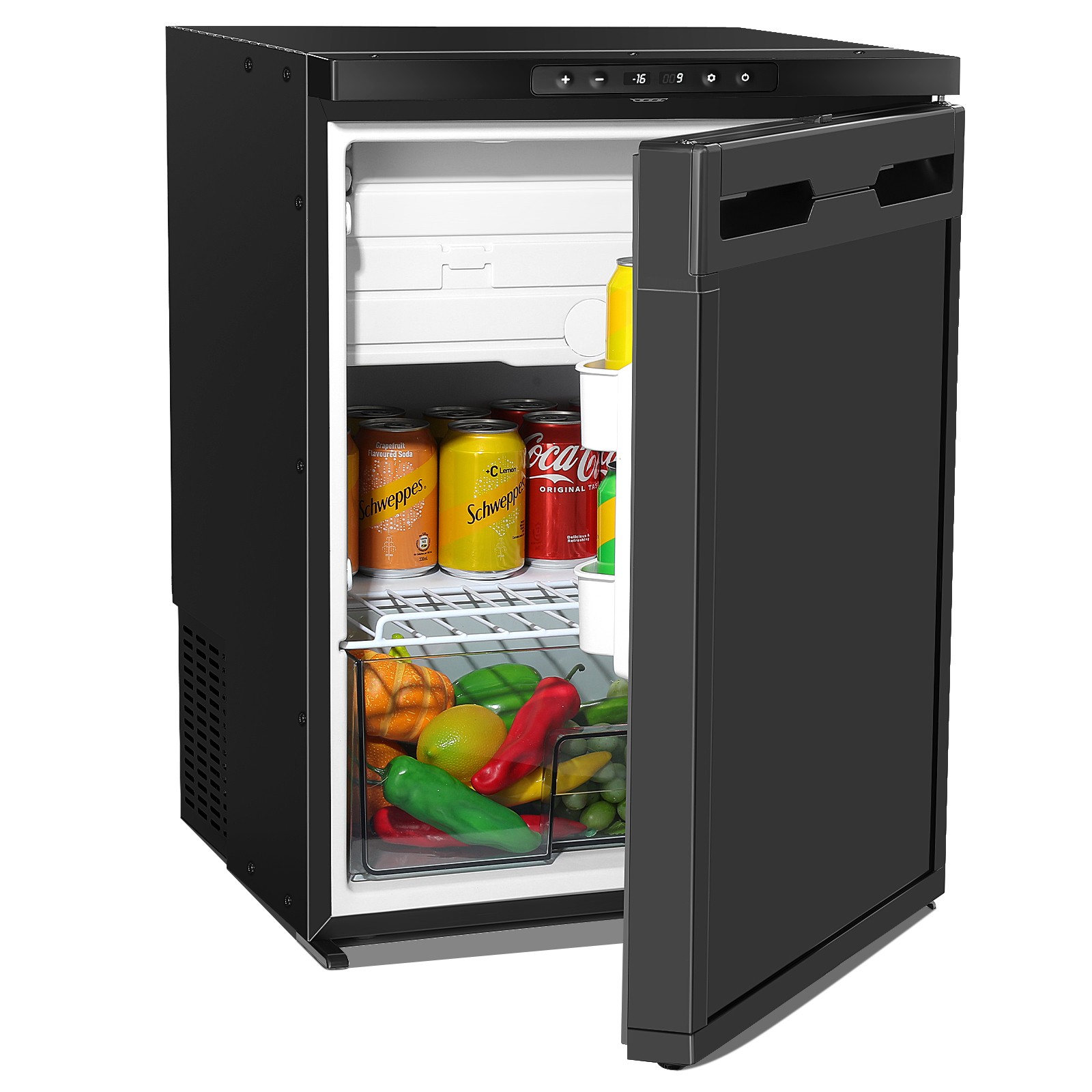 Mini Refrigerator AC110 DC 12V Fridge 2.3cu ft/65L RV Refrigerator for Truck RV