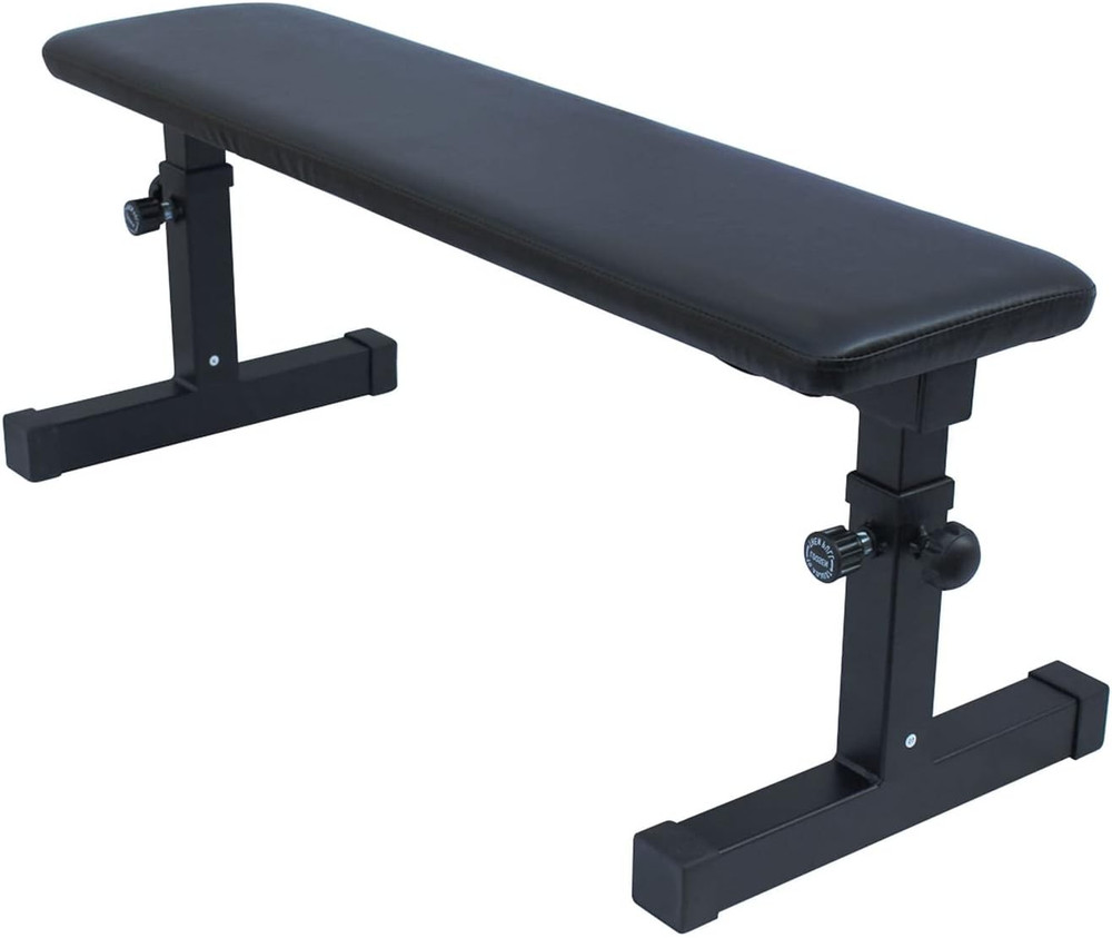 Flat Weight Bench Utility Workout Adjustable Height Bench for Strength Training