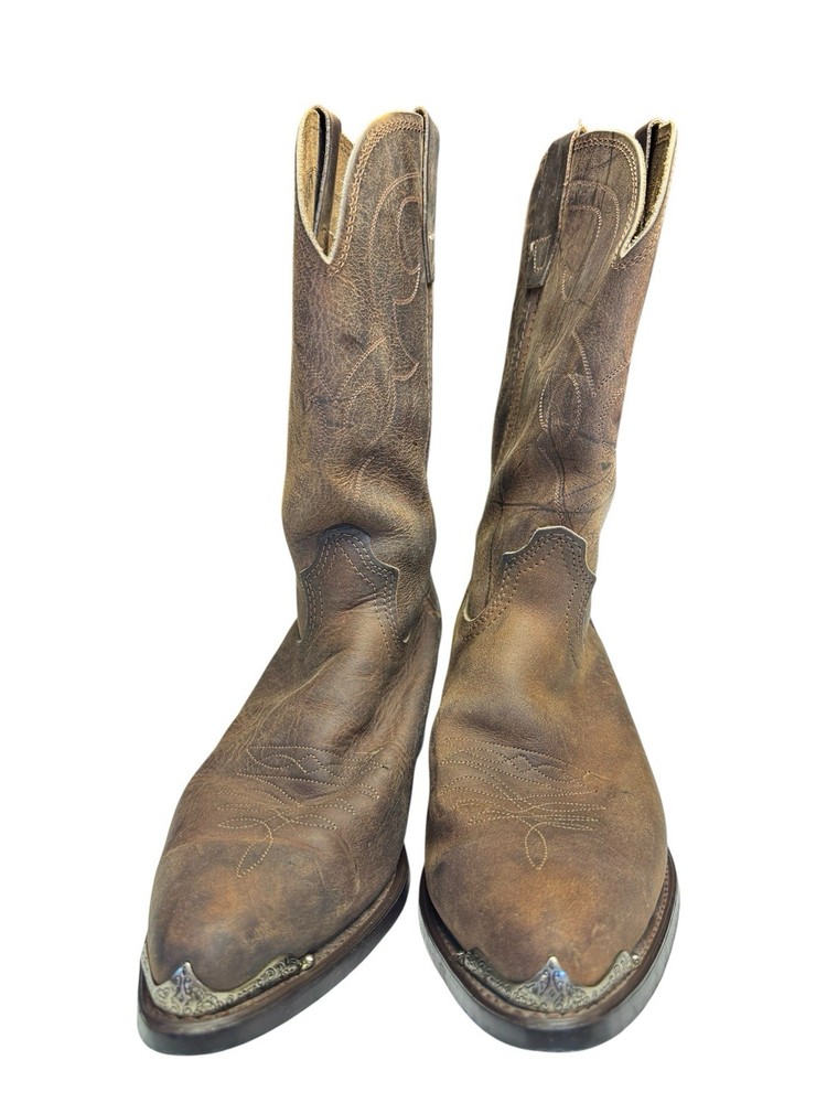Durango Cowboy Boots Mens 9.5 Brown Leather Distressed Western Pull On