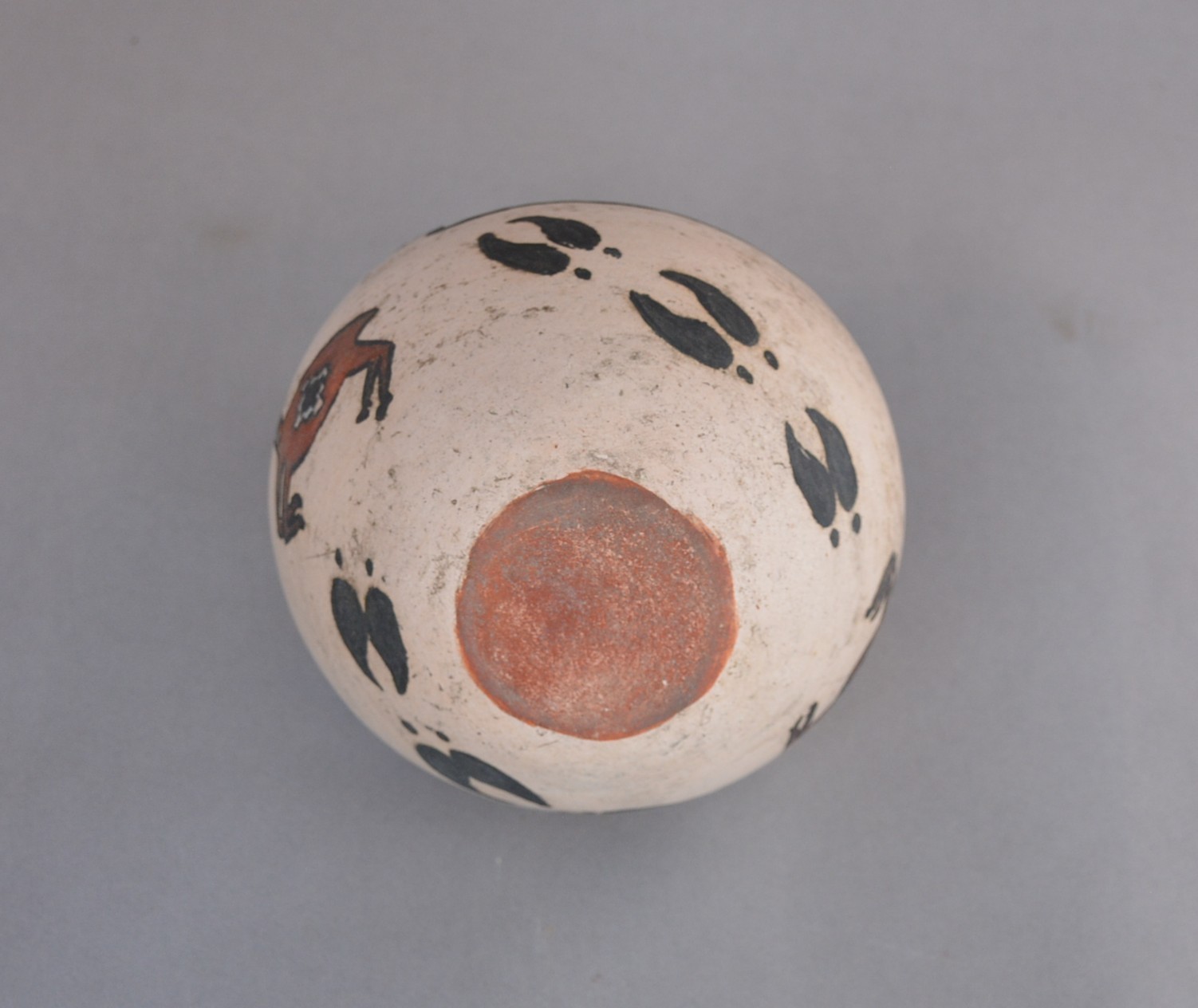 Old Zuni Deer Pot - Deer Tracks - 6" Tall x 5" Across