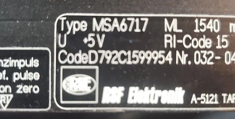 LINEAR SCALE - ENCODER TYPE MSA6717 - 1540mm(60in) TAKE-OFF, USED., For Parts.