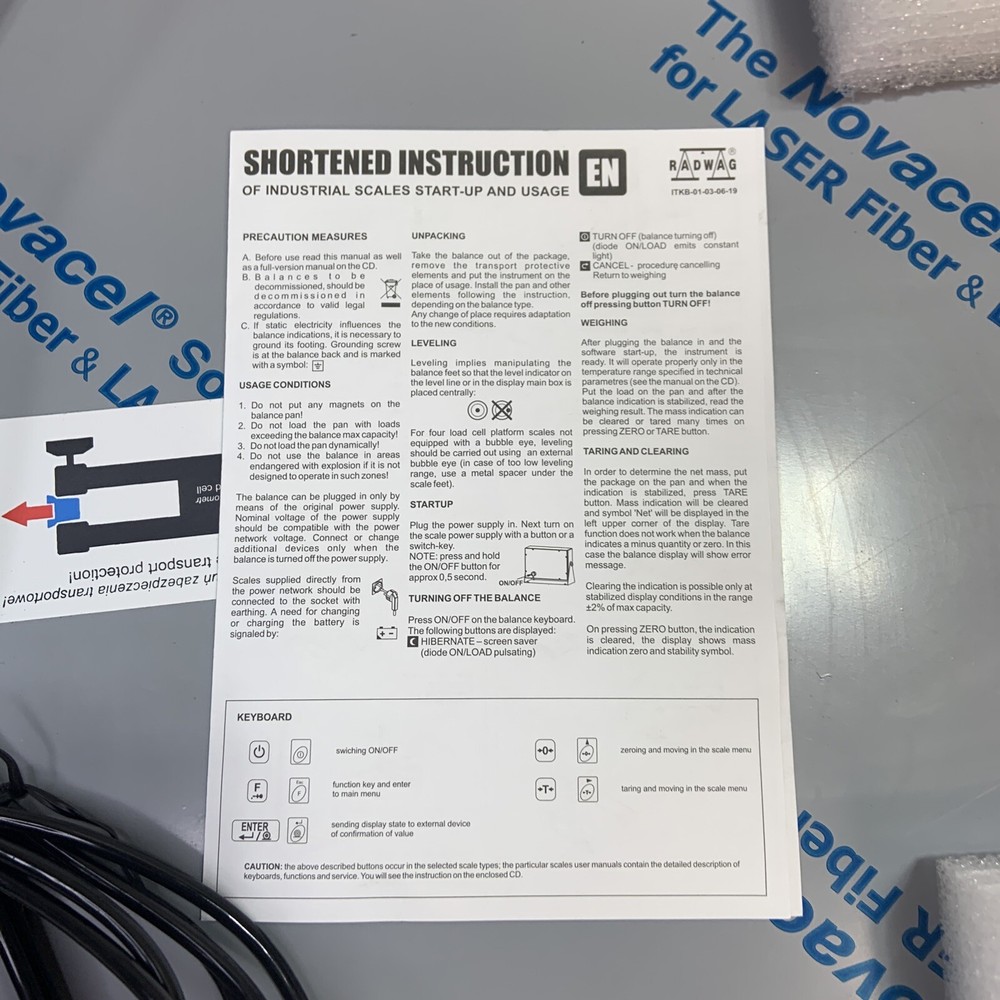 Radwag PLC 60/C2 High Capacity Platform Bench Scale Platform New No Box