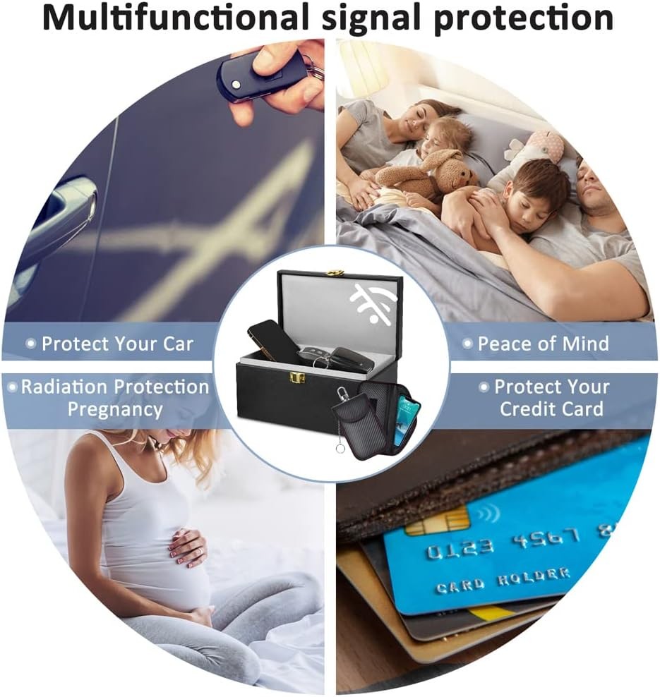 Shielding Case (Includes Faraday Bag for Car Keys, Car Key Signal Blocking Case,
