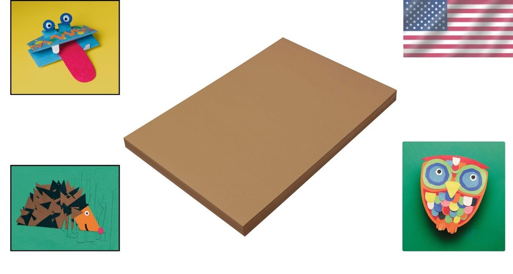 100 Sheets of Light Brown Medium Weight Construction Paper for Creative Projects
