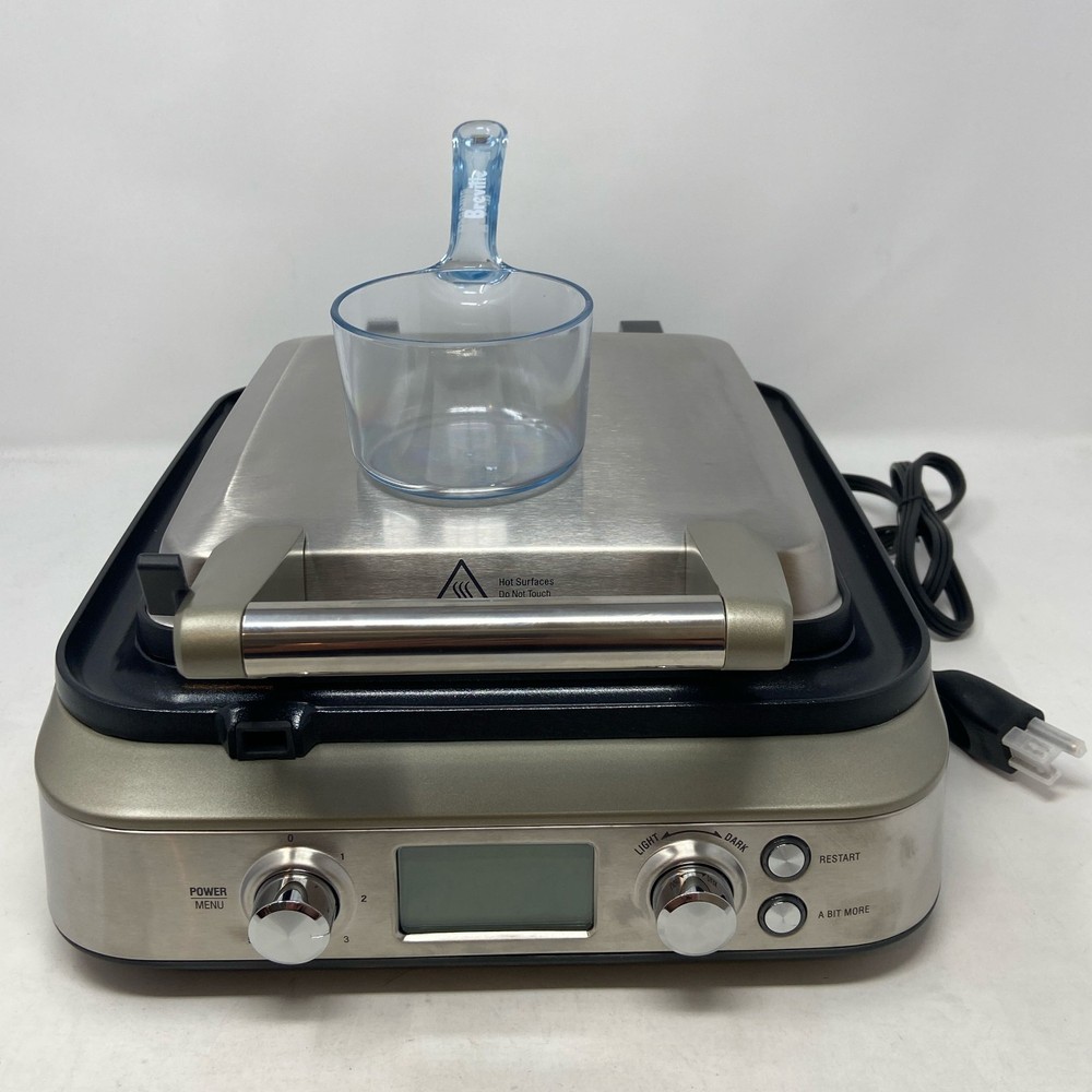 Breville Smart Waffle Pro 4-Slice Waffle Maker, Silver