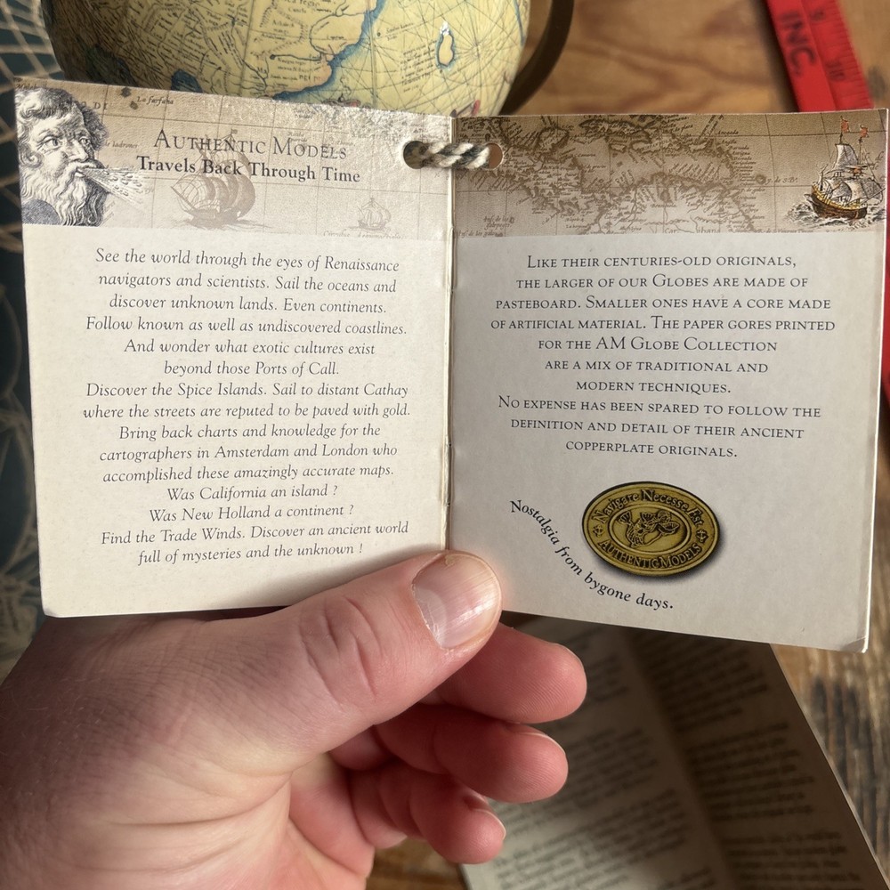 Authentic Models Mercator Terrestrial 4” Globe c.1580 On Stand By AM