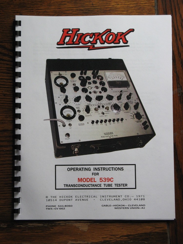 Hickok 539C, 2 BOOK SET ULTIMATE MANUAL and TEST DATA Book
