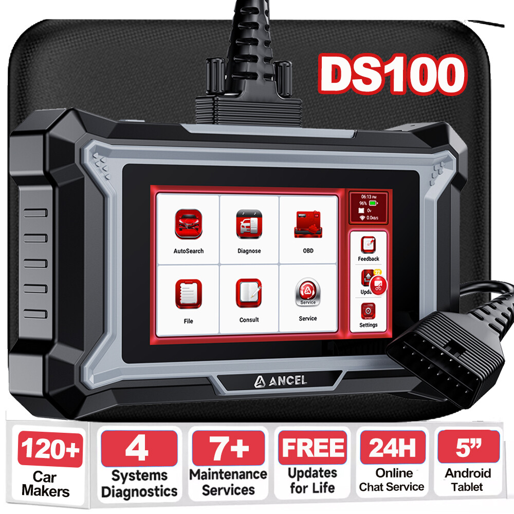 ANCEL DS100 OBD2 Diagnostic Scanner ABS SRS TCM Engine Code Reader with 24 7 Sup