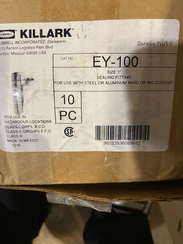 Killark Hubbell EY-100 1” Explosion Proof Sealing Fitting Sealoff