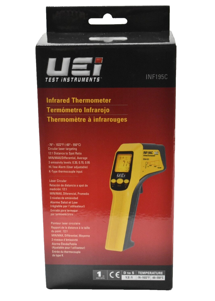 UEI Test Instruments INF195C Infared Thermometer  12:1 with K-Type Input