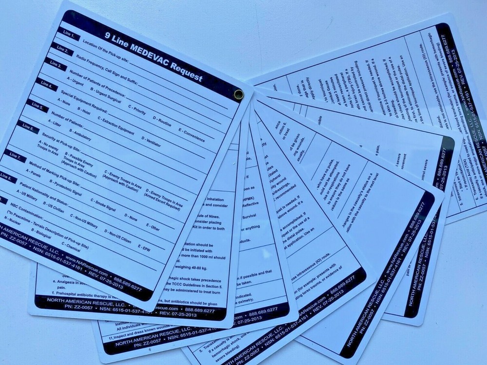 NORTH AMERICAN RESCUE COMBAT CASUALTY REFERENCE CARD
