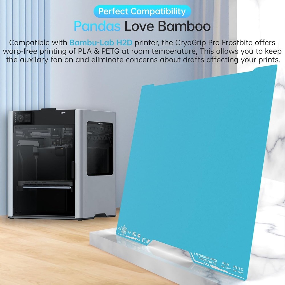 BIQU CryoGrip Pro Frostbite for Bambu-Lab H2D/H2S 3D Printer 355x346mm