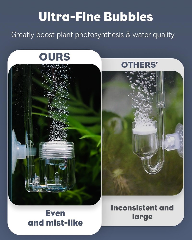 Pawfly CO2 Diffuser for Aquarium Plants, Clear Acrylic Small,