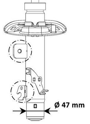 Kyb Front Left Shock Absorber Fits Peugeot 208
