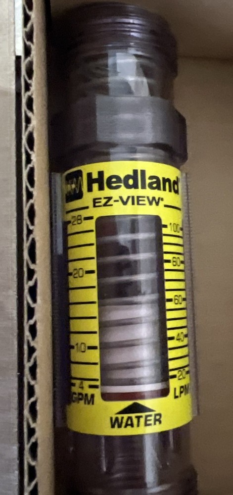 Hedland 4NNF8 Ez-view Variable Area Flow Meter 4-28gpm Nos Surplus