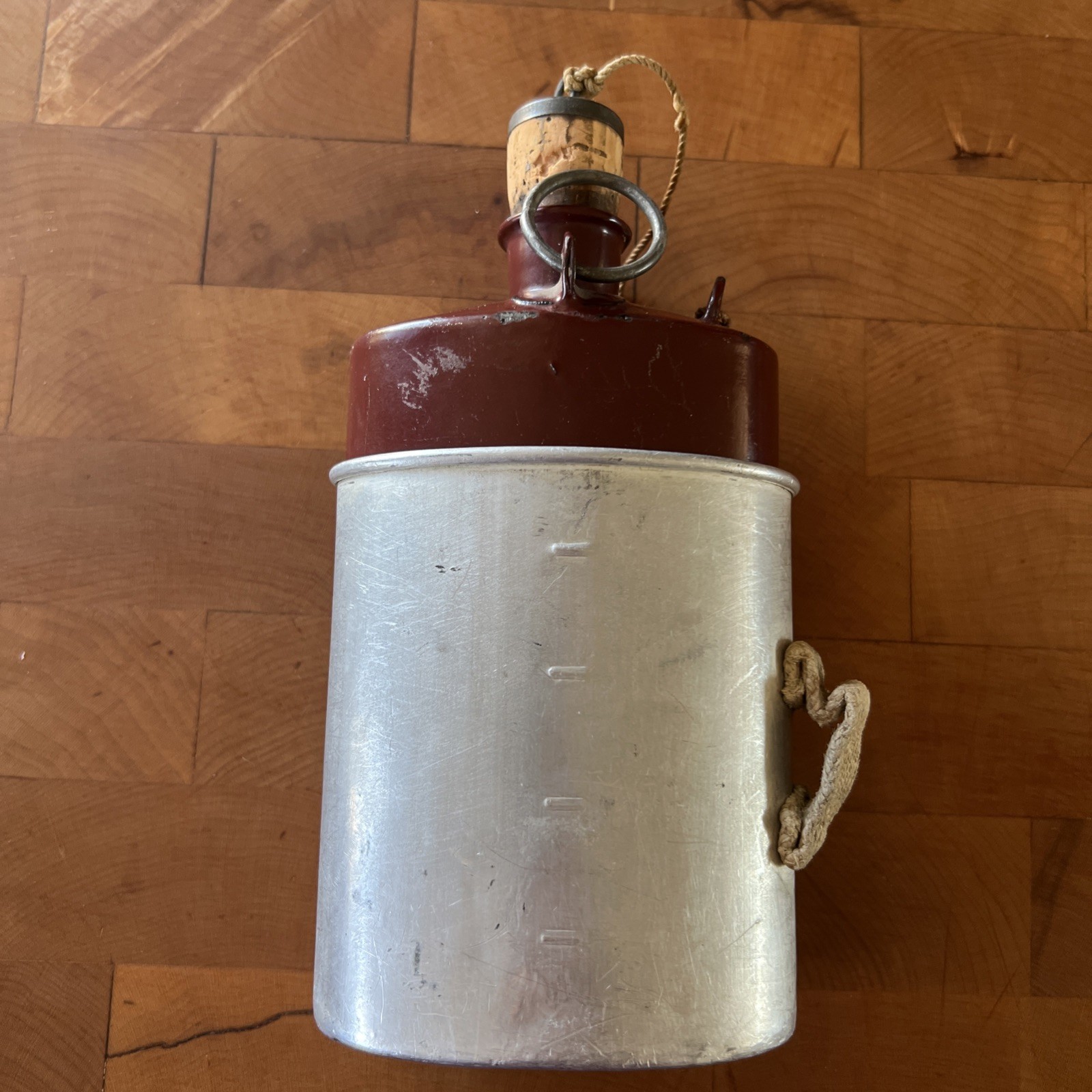 WW1 Era (1916) Enameled Swiss Army Canteen, F. Merker & Co. Baden