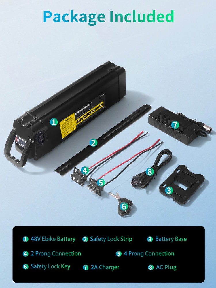48V20Ah Silver Fish Folding Ebike Lithium-ion Battery With BMS