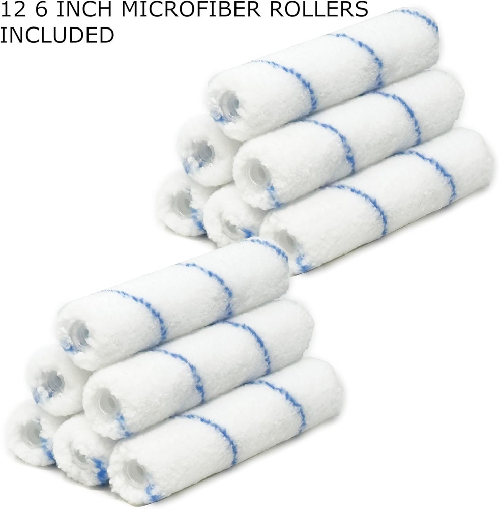 12PCS 6" Mini Paint Roller Covers Microfiber Lint Free Roller Sleeves