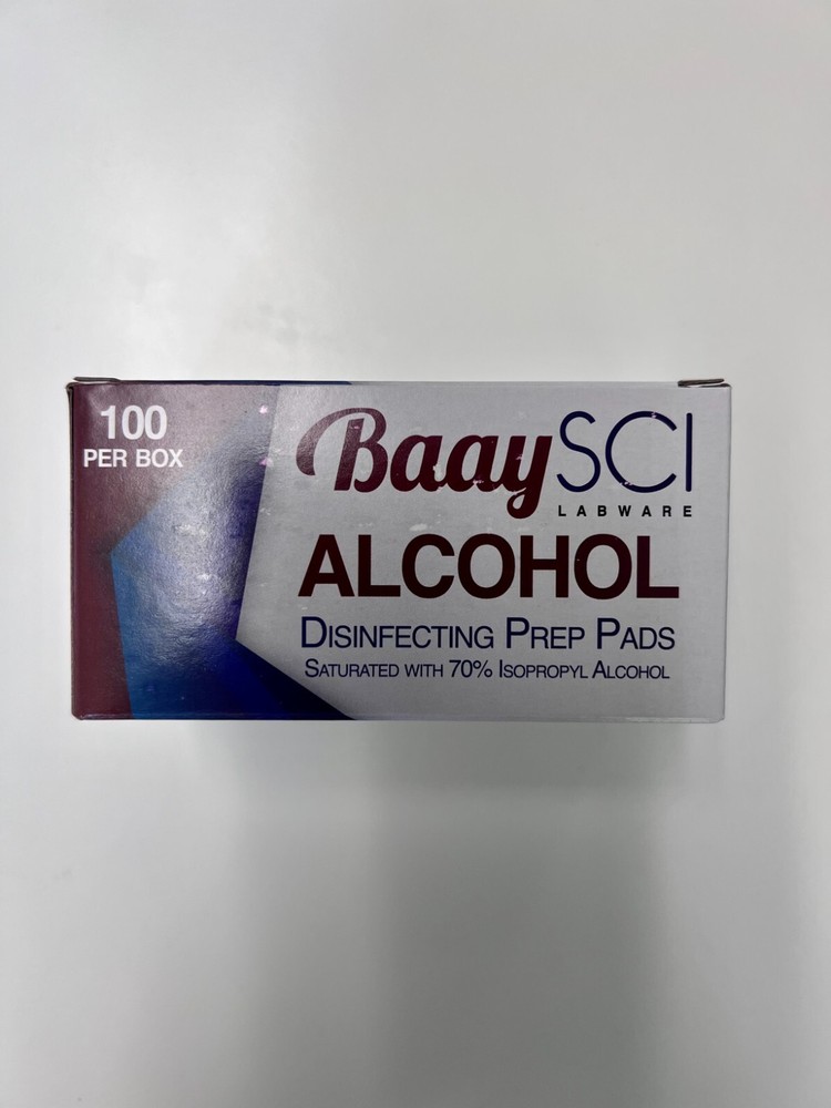 BaaySCI Labware Alcohol Prep Pads 100 CT x 6 pack