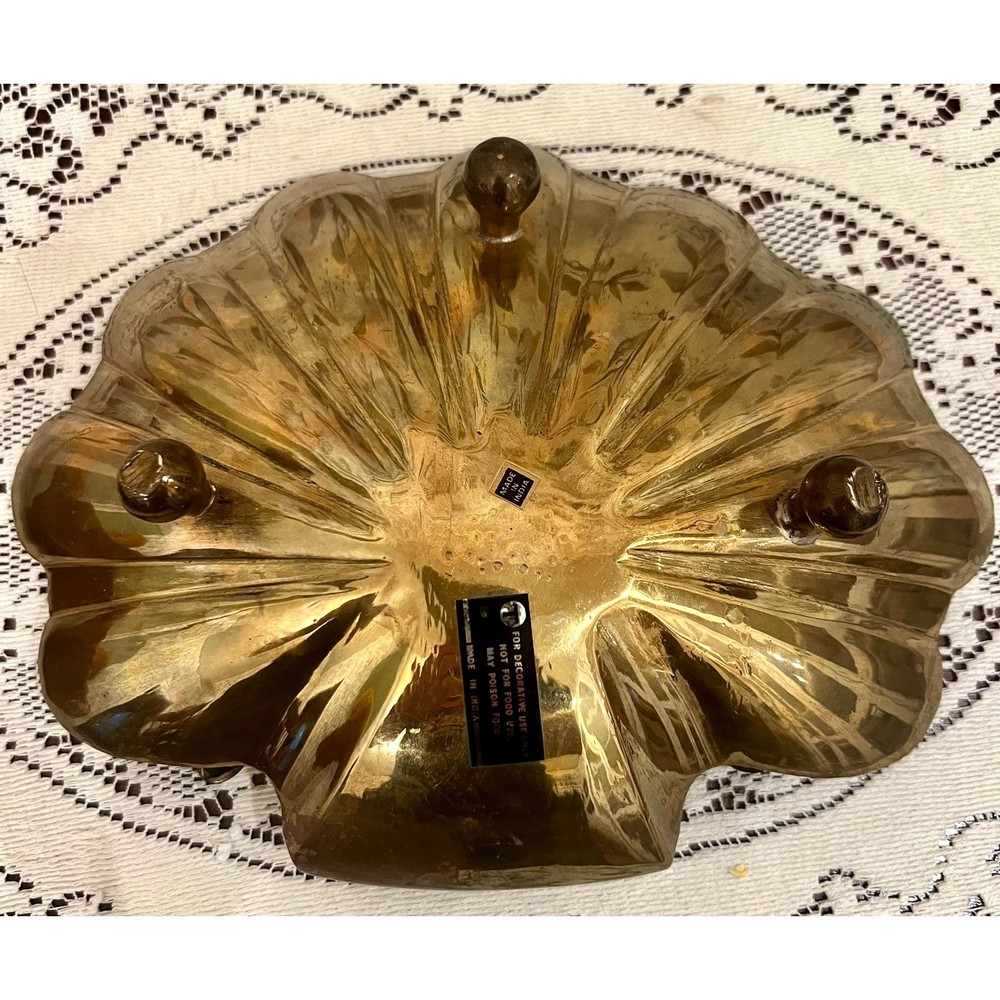 Brass shell tray-footed mid century vintage
